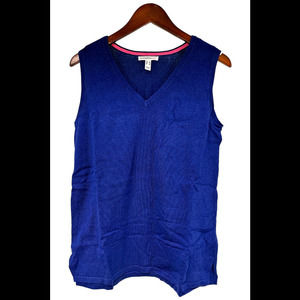 Isaac Mizrahi Live! V-Neck Sweater Tank Navy - Regular